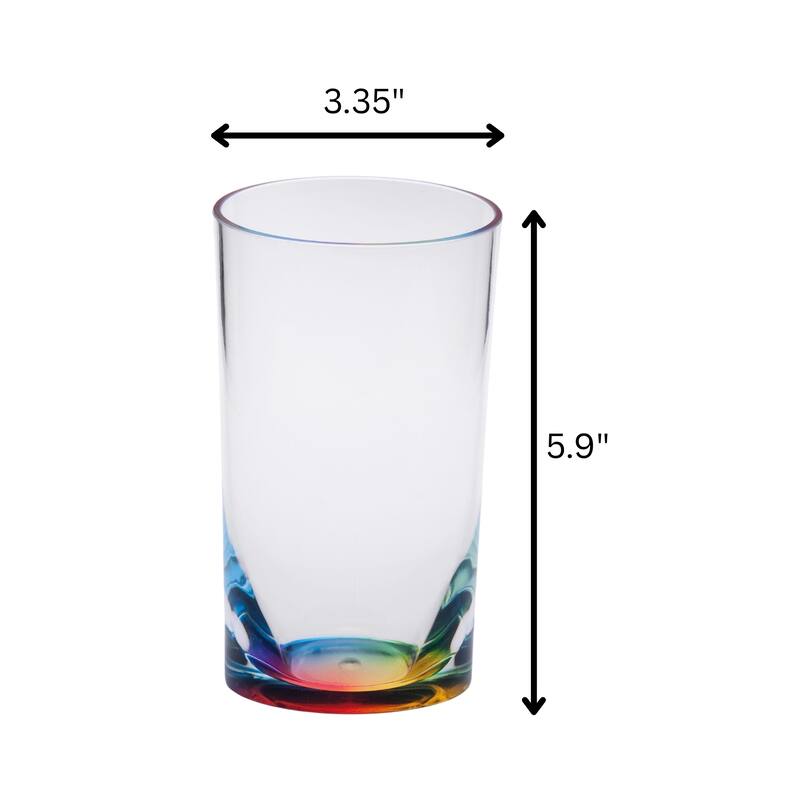 Oval Halo Acrylic Glasses Drinking Set of 4