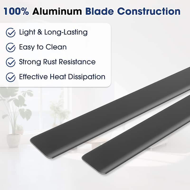 84" Black Industrial Aluminum Large Outdoor Commercial Ceiling Fan with Remote