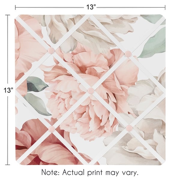 Boho Shabby Chic Floral Girl Fabric Memory Photo Bulletin Board Ivory Bohemian Vintage Garden Watercolor Flower Nature Elegant