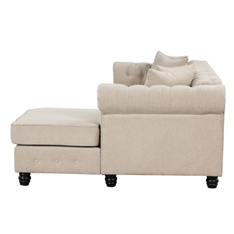 Morden Fort Chesterfield Sofa Living Room Furniture Couches Linen