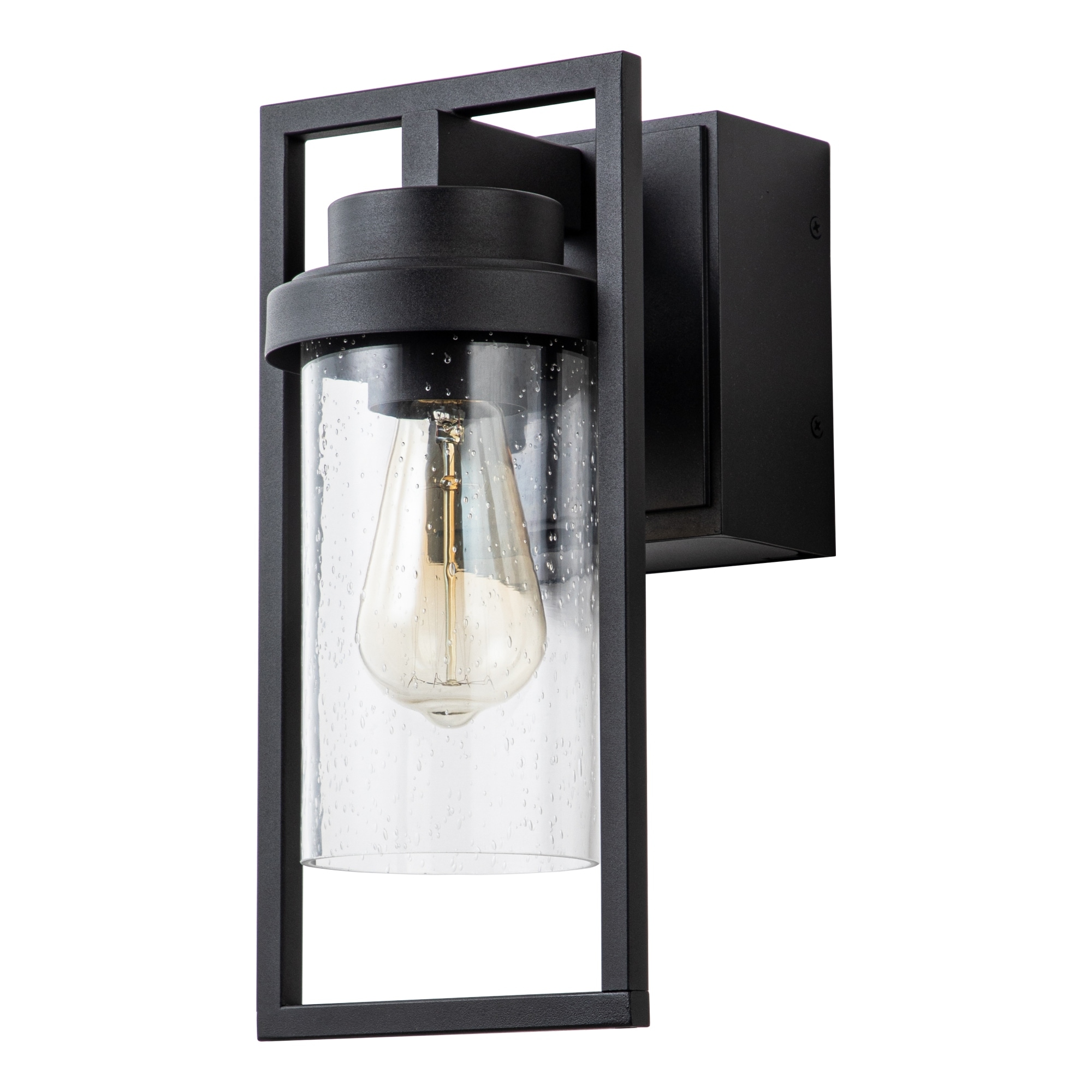 12.5"H Modern Mate Black Outdoor Wall Sconce with GFCI outlet