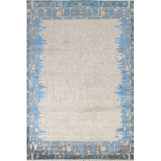 Abstract Oriental Home Decor Area Rug Wool Handmade Living Room Carpet - 8'1" x 10'1"