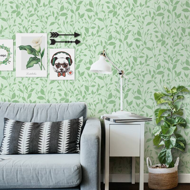 SUSSEXHOME Removable Wallpaper-Waterproof, Strippable, Light Resistance & Cleanable Wall Paper Roll-Wallpaper-Leaves