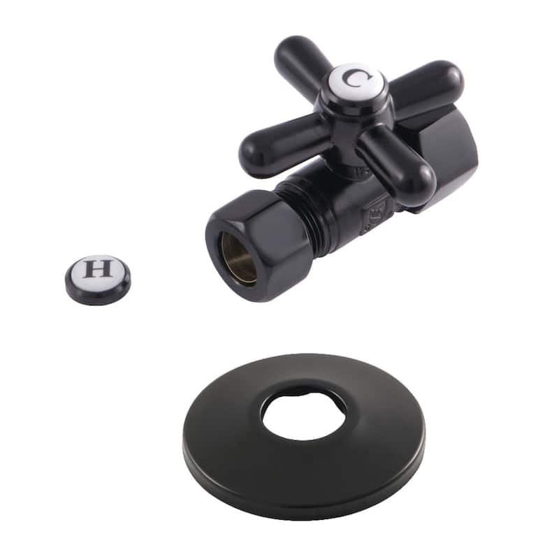 Kingston Brass 2-3/8" High Quarter Turn Straight Stop Valve with - Matte Black