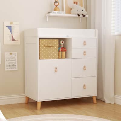 Practical Dresser Changing Station w/Diaper Disposal Drawer Chest