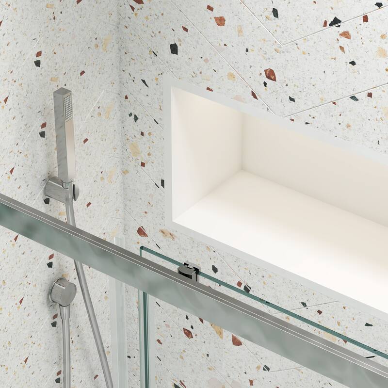 Framed Single Sliding Shower Door with 1/4" Tempered Glass