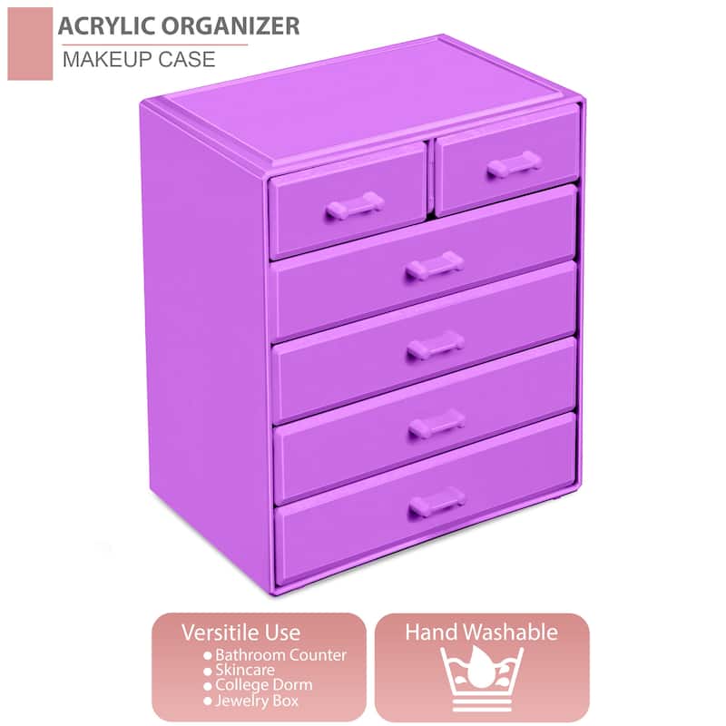 Sorbus Large Acrylic Makeup Organizer and Jewelry Storage Case - 9.50" L x 6.25" W x 11.25" H
