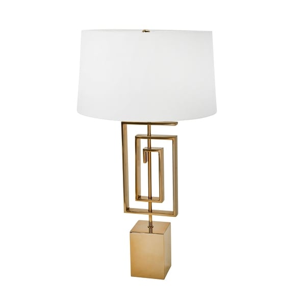 geometric gold table lamp