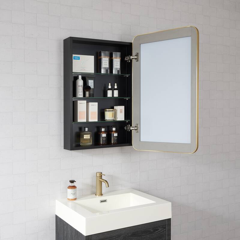 Talayuela Rectangular Aluminum Framed Medicine Cabinet with Mirror