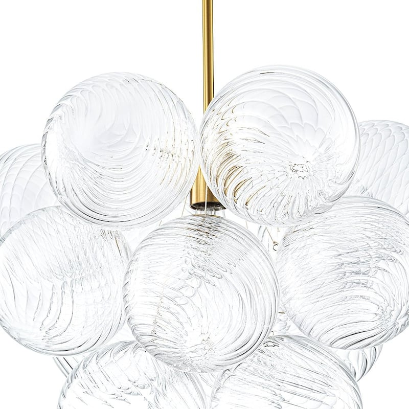 Glam Single-light Dining Room Glass Globe Bubble Chandelier - N/A