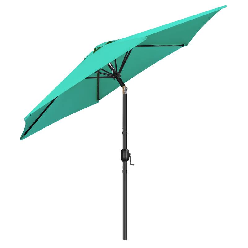 Yaheetech 9ft Patio Umbrella 8 Ribs with Push Button Tilt and Crank - Turquoise
