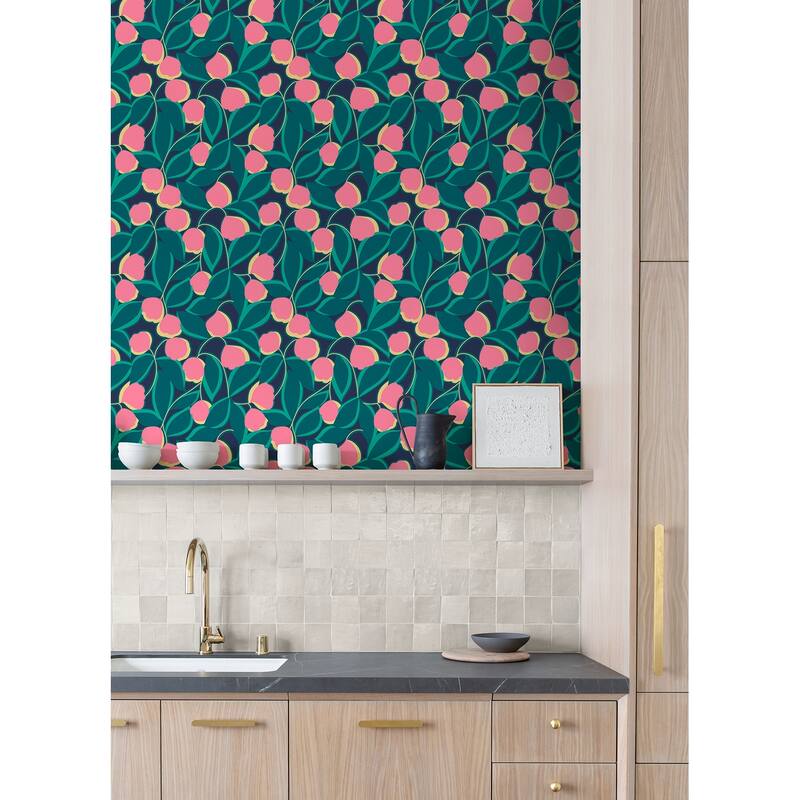 Megan Carter Talia Navy Peel and Stick Wallpaper