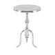 preview thumbnail 15 of 20, Silver Aluminum Metal Small Turned Accent Table with Scroll Legs