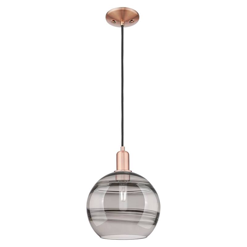 Innovations Lighting Endless Possibilities Arcadia - Rochester - 1 Light 10" Cord Hung Mini Pendant - Antique Copper/Light Smoke