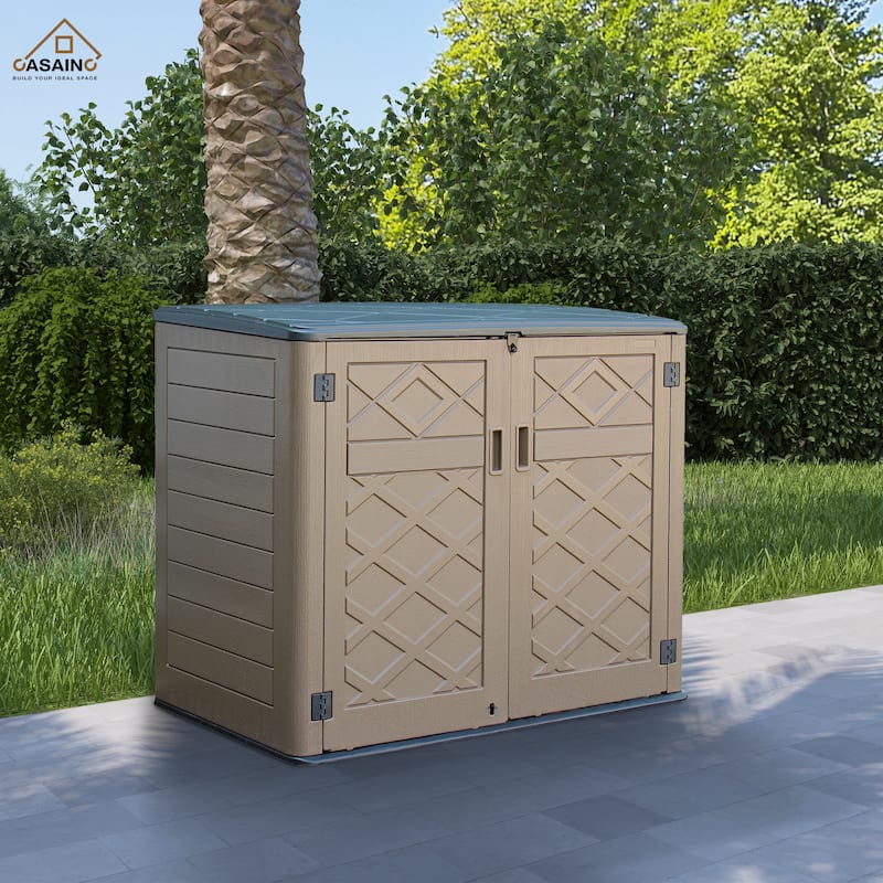 53 in. W x 34 in. D x 47 in. H Coffee HDPE Outdoor Storage Cabinet - N/A