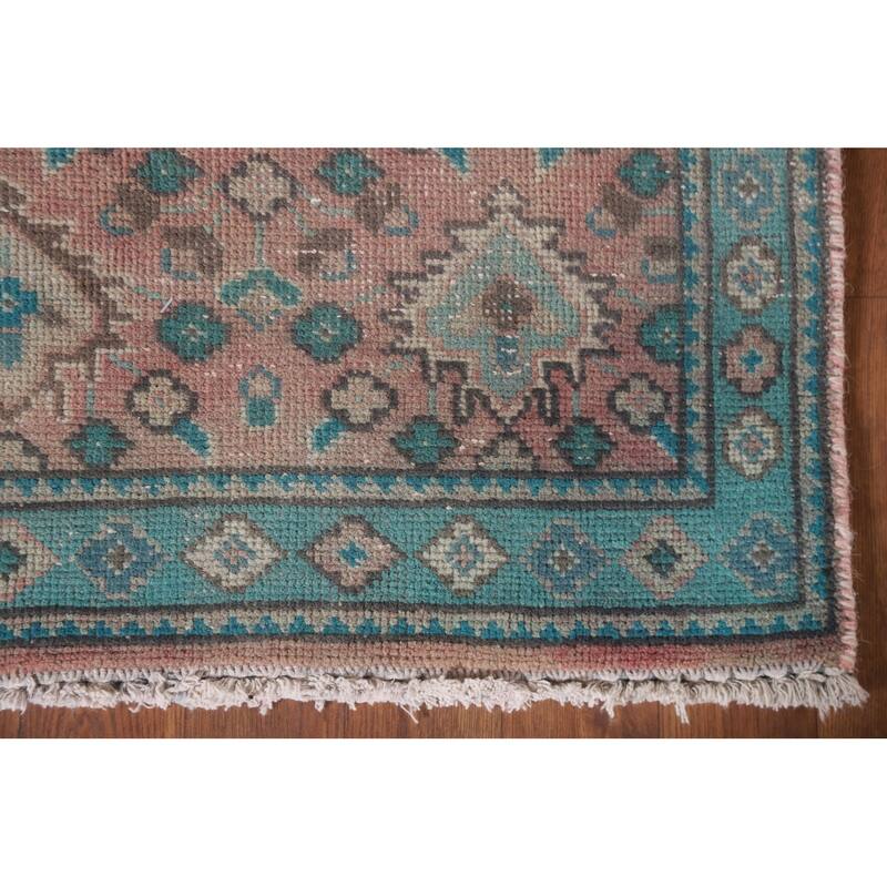 Hand Knotted Oriental 100% Wool Carpet Traditional All-Over Pink Tabriz Area Rug - 4' 7'' X 3' 1''