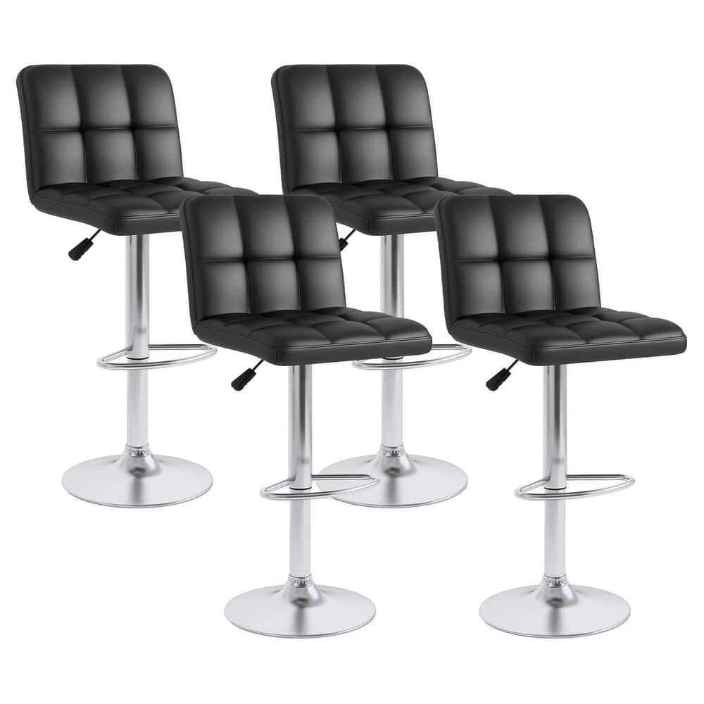 Costway Modern Swivel Bar Stools Set of 4 with Heavy-duty Metal Base & - See Details