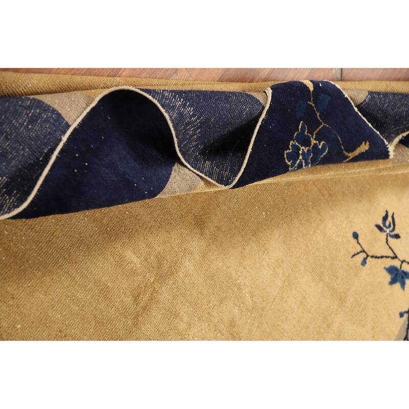 Vegetable Dye Art Deco Chinese Vintage Rug Hand-Knotted Wool Carpet - 6'0"x 11'8"