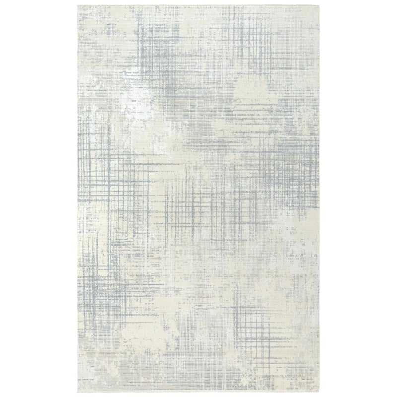 Alora Decor Aurora Beige, Grey, and Cream Cross Wool Blend Rug - 9' x 12' - Beige