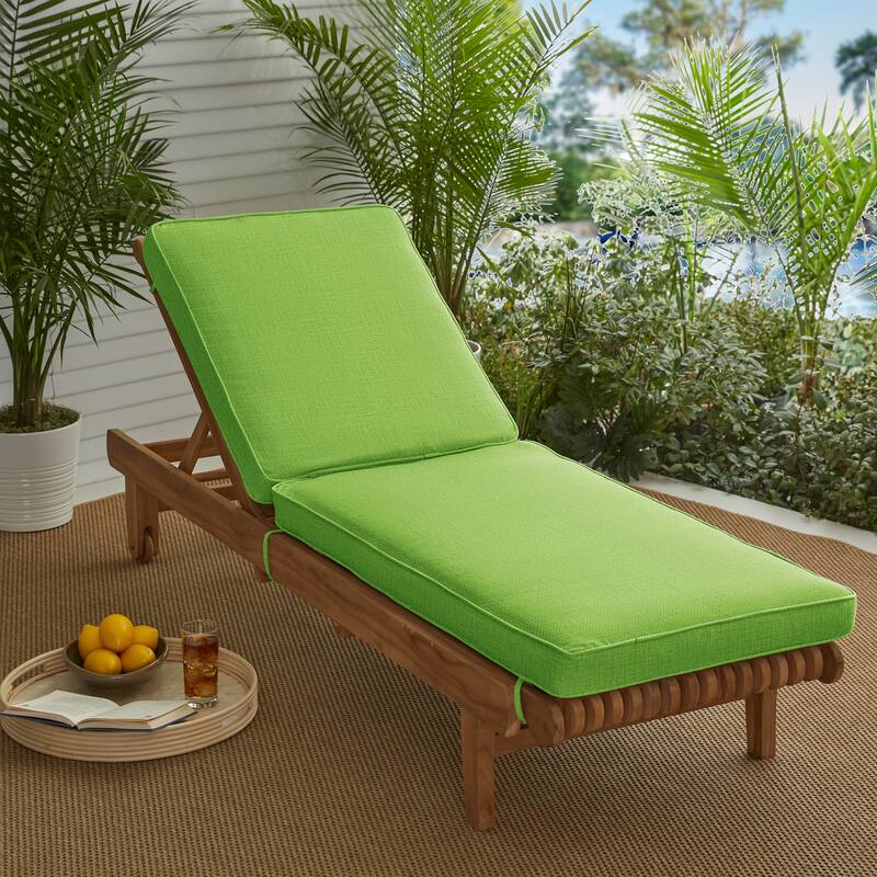 Sorra Home Indoor/Outdoor Corded Chaise Lounge Chair Cushion