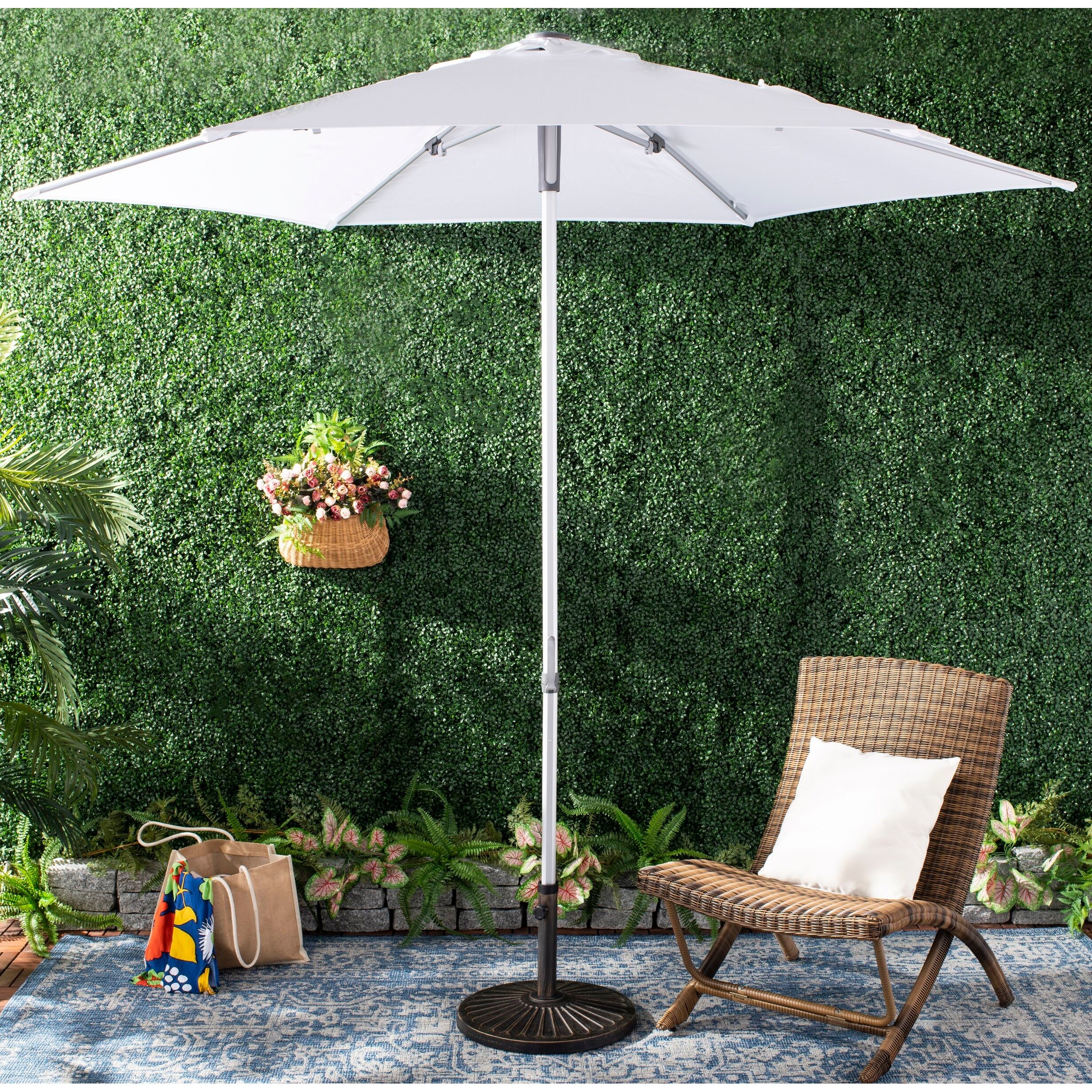 Shop Black Friday Deals On Safavieh Outdoor Hurst 9 Ft Push Up Umbrella Base Not Included On Sale Overstock 22639024