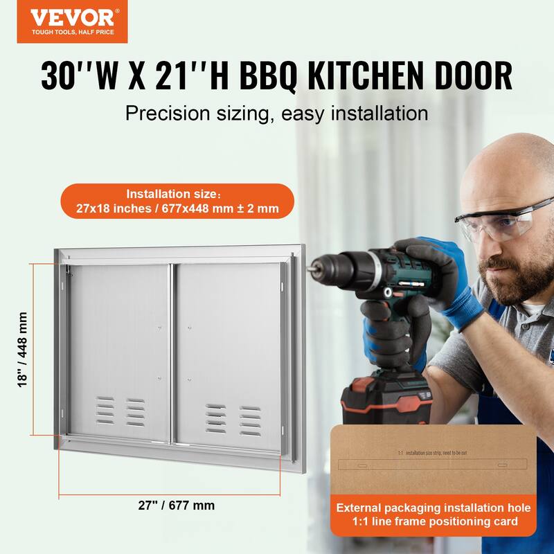 VEVOR Stainless Steel Double Kitchen Access Doors