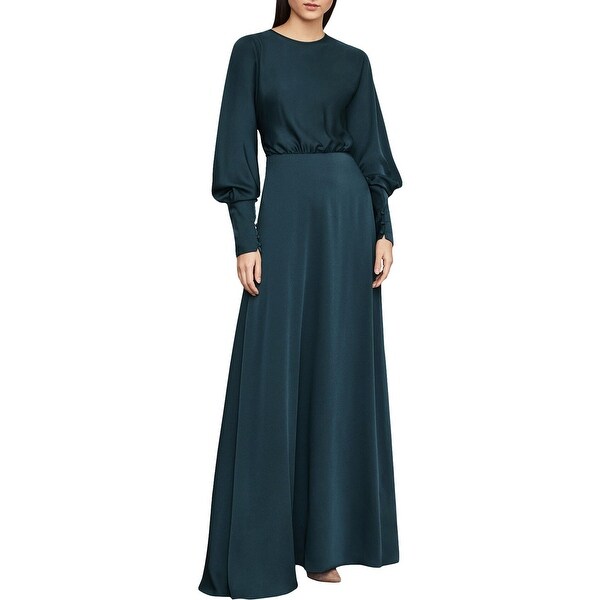 bcbg satin draped back maxi dress