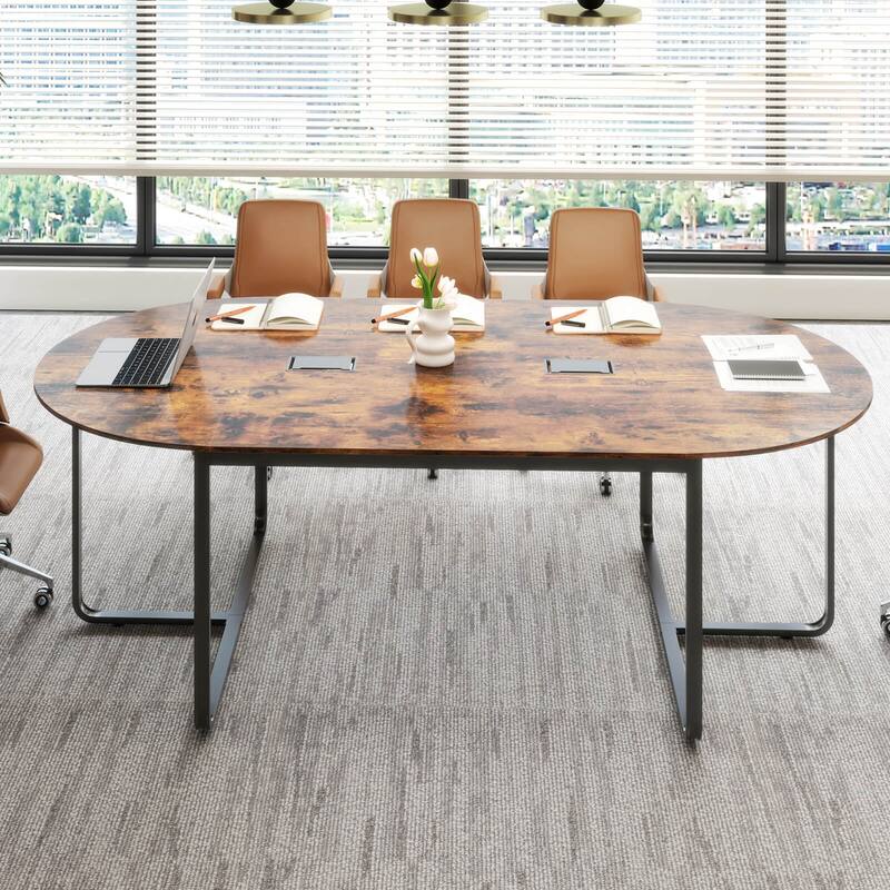 Costway 95" Conference Table for 10-12 People 2 Cable Management - See Details