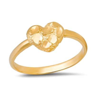 Sterling Silver and Gold Plated Silver Mini Heart Nugget Ring