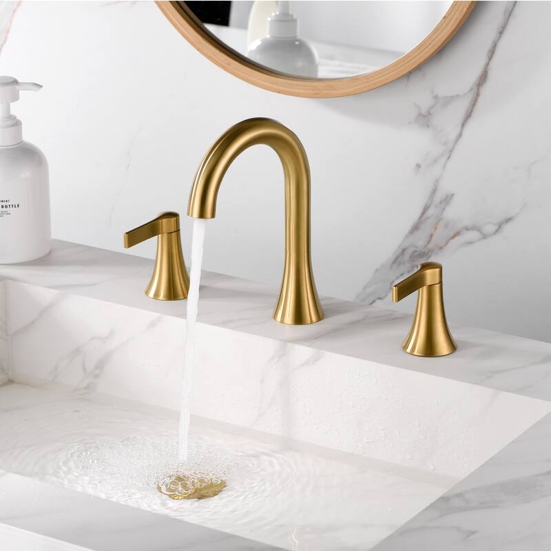Luxier Reesley 8 in. Widespread 2-Handle Bathroom Faucet with Drain