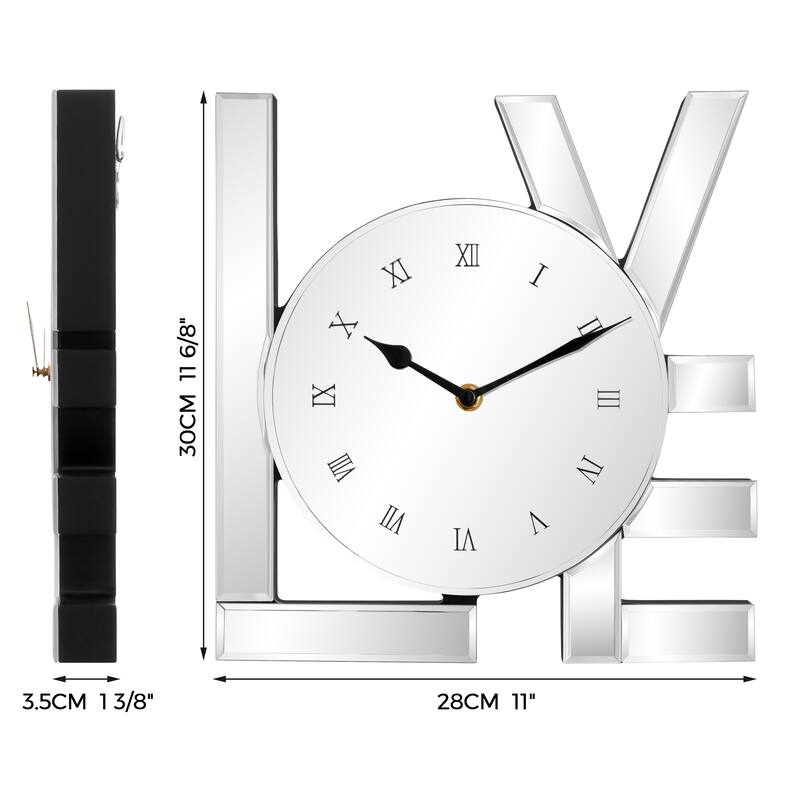 Art Letters Mirrored Wall Clock