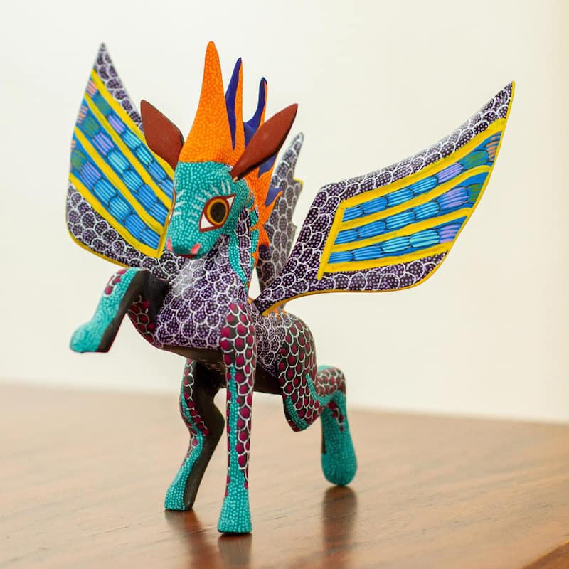 Novica Handmade Fantastic Pegasus Wood Alebrije Sculpture