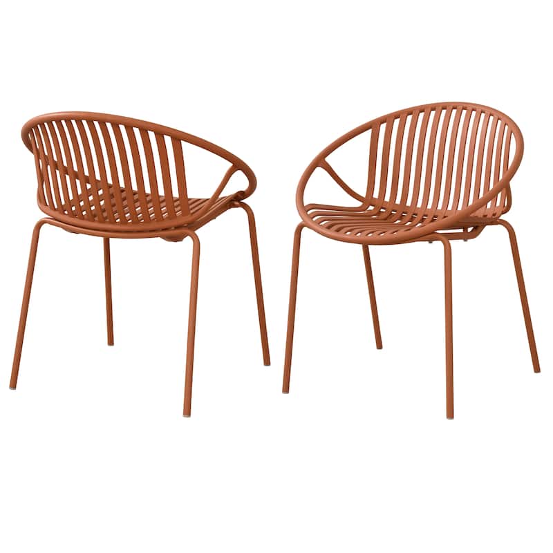 Christopher Knight Home - Emma Patio Outdoor Contemporary Plastic Stackable Dining Chairs