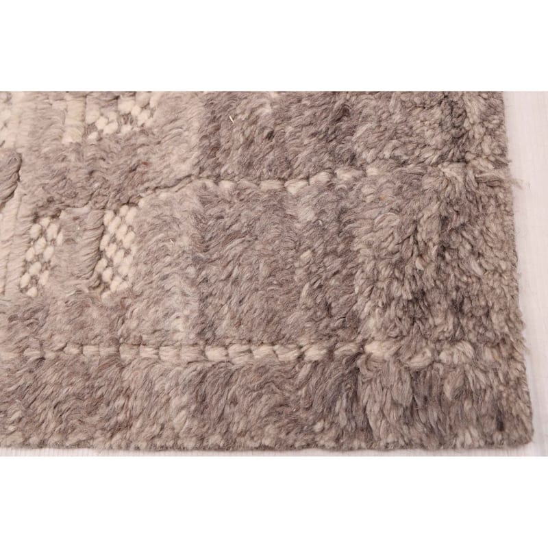 ECARPETGALLERY Hand-knotted Looma Grey Wool Rug - 8'0 x 9'10