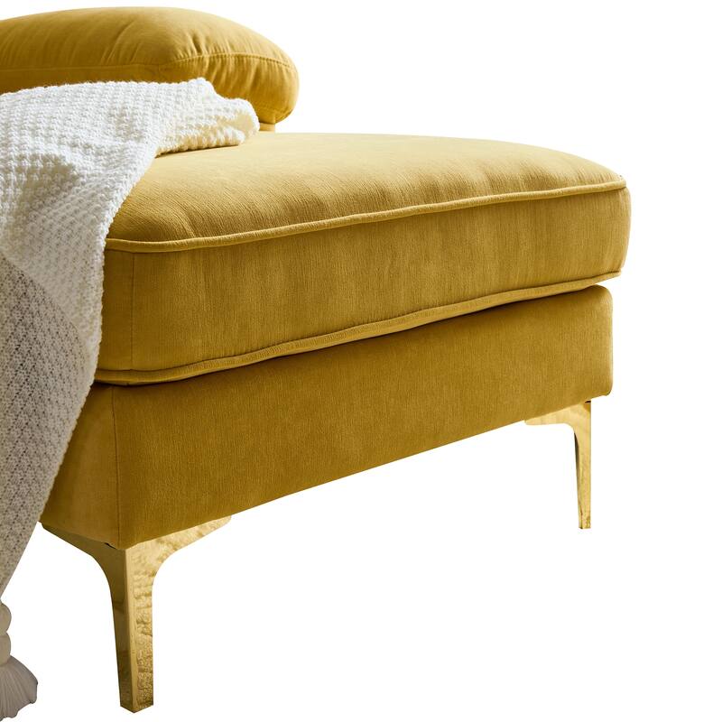 82.6" Velvet L-Shaped Sectional Sofa with Cloud-Like Cushions