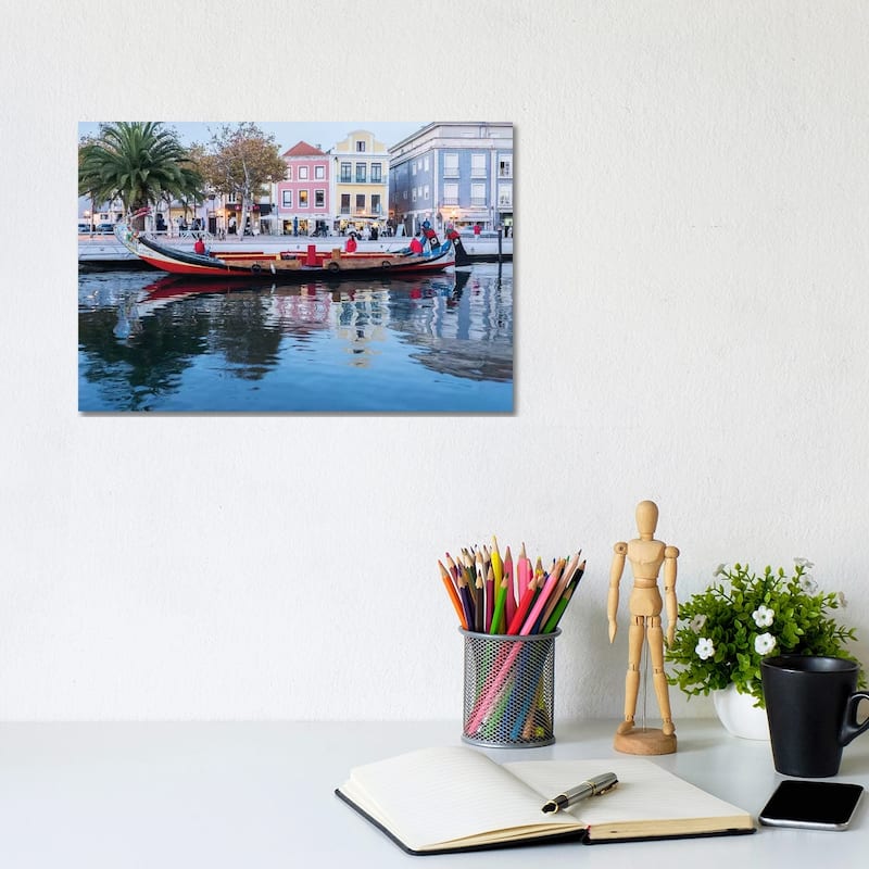 iCanvas "Portugal, Aveiro. Moliceiro boat on the canal." by Julie Eggers Canvas Print - 8x12x0.75
