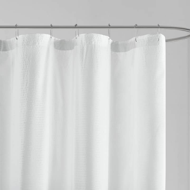 Madison Park Loire Ombre Printed Seersucker Shower Curtain