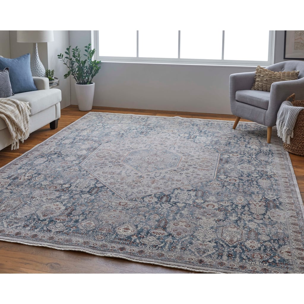 Grand Bazaar Gilford Machine Made Medallion Transitional Area Rug