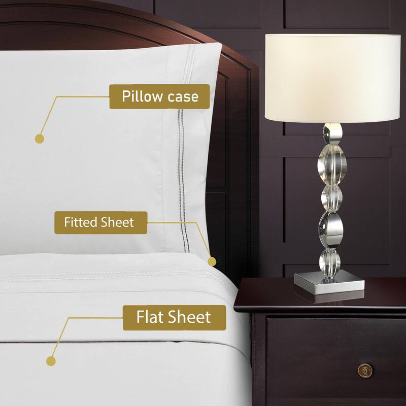 Superior Wrinkle Resistant Embroidered Microfiber Bed Sheet Set