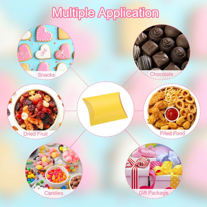 100Pcs Pillow Boxes 3.5 x 2.8 x 1 Inch Gift Boxes