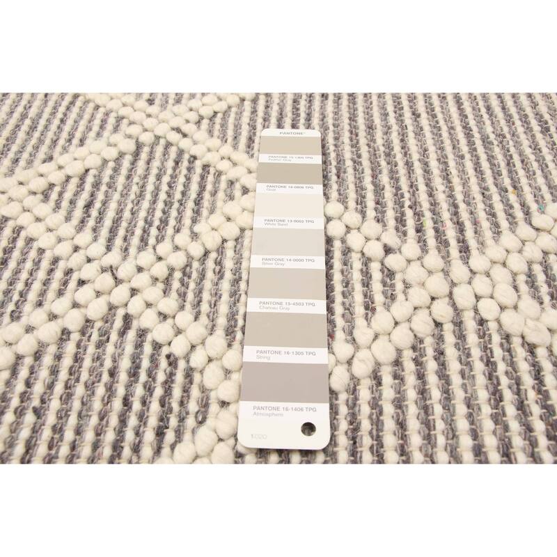 ECARPETGALLERY Braid weave Sienna Grey Wool Rug - 5'0 x 8'1