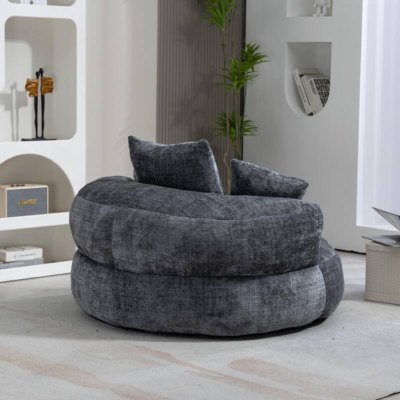Durable Lazy Sofa Comfort Lounger, High Back Bean Bag Couch with 3 Pillows