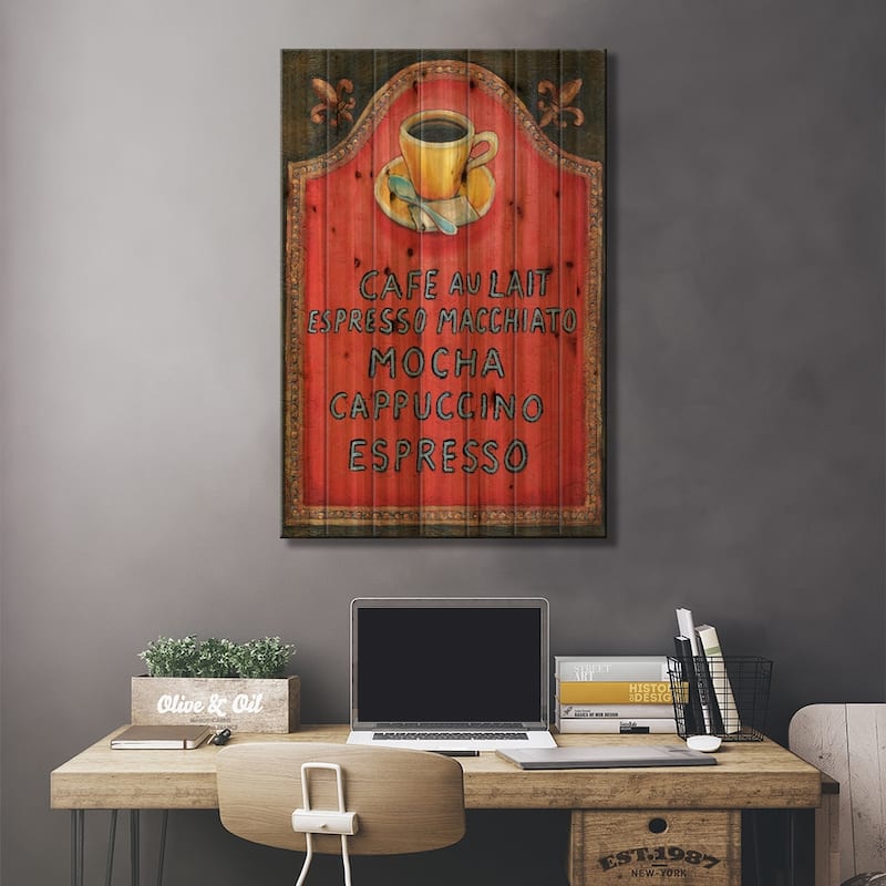 Café Print On Wood by Will Rafuse - Multi-Color
