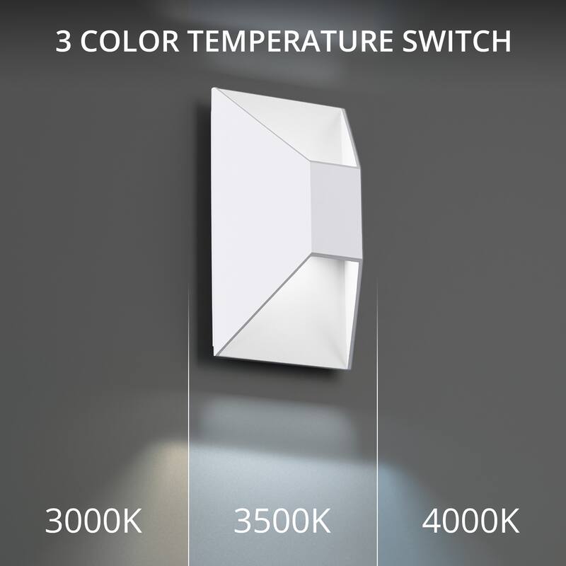 Maglev 10in LED Indoor or Outdoor Wall Light 3-CCT 3000K-3500K-4000K Set to 3000K