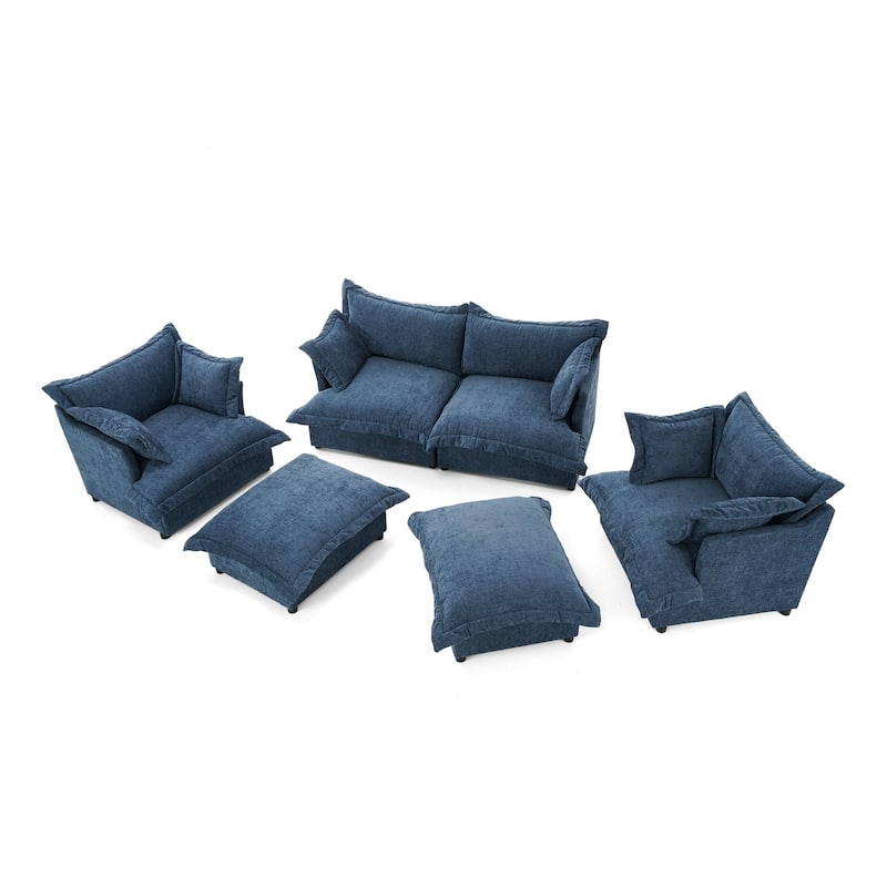 6-Piece Chenille Cloud Modular Living Room Set