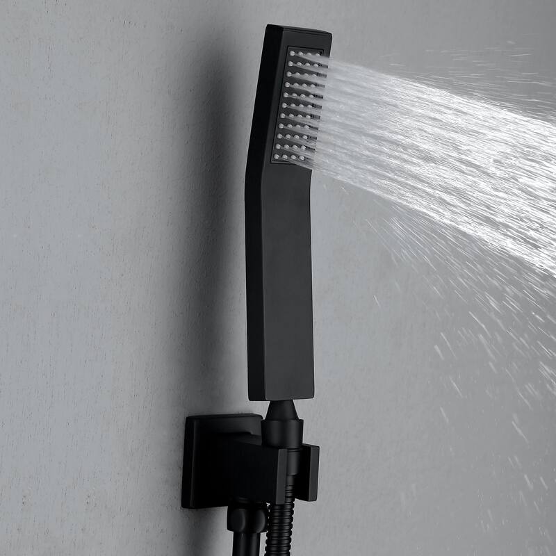 Matte Black two-function concealed shower system