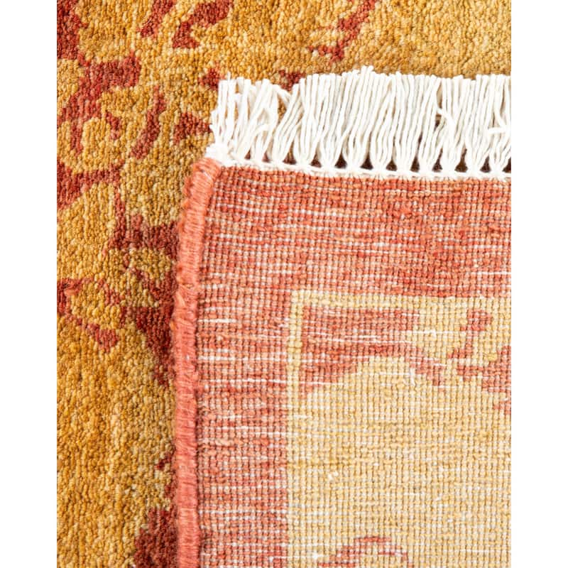 Overton Hand Knotted Wool Vintage Inspired Traditional Mogul Pink Area Rug - 8' 3" x 10' 1"