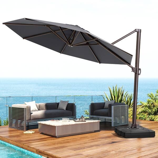13 foot round patio umbrella PURPLE LEAF Aluminum In Wood Color please search 41686731 Round Blue Patio Umbrella -