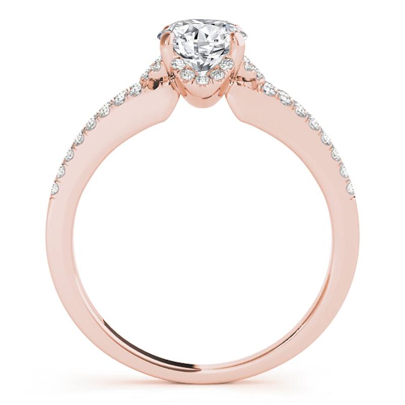 Auriya 14k Rose Gold Lab Grown Round Diamond Halo Engagement Ring 0.50 to 5.00 ct. tw. (F-G VS)