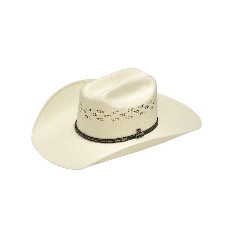 Ariat Western Cowboy Hat Adult Bangora Straw 4 1/4" Crown Ivory